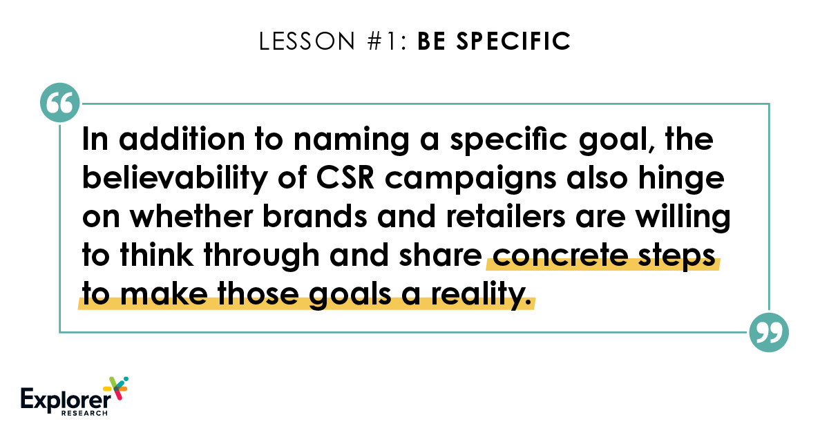 Corporate Social Responsibility Lesson 1: Be Specific