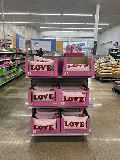 Walmart end cap valentine's day